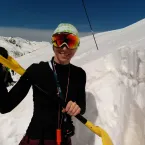 Windnagel digging a snow pit